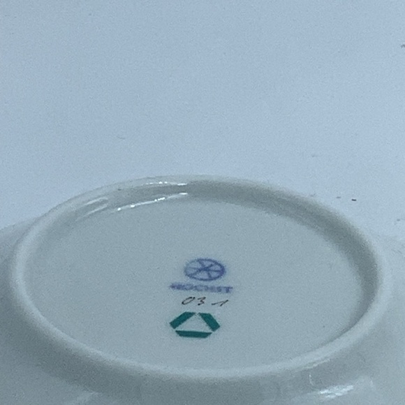 Two Hochst Germany Hand Painted Porcelain Demitasse Cups and Saucers. - Picture 8 of 15